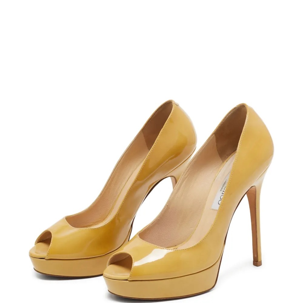 Nude Jimmy Choo Peep-Toe Heels 39